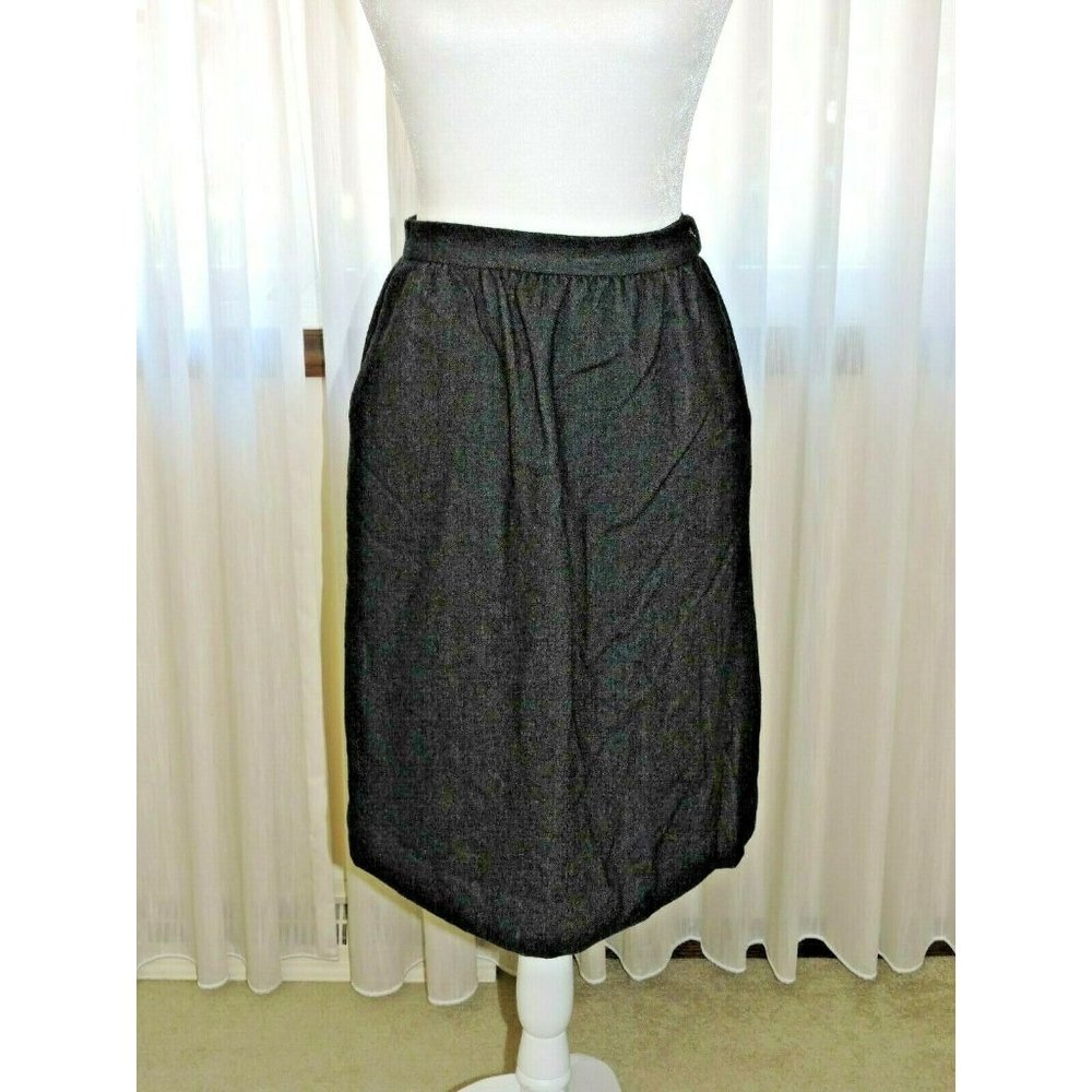 Vintage JH Collectibles MADE IN USA Wool Grey Skirt With Pockets Size 8